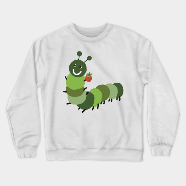 Caterpillar happy Crewneck Sweatshirt by Jellyguss 